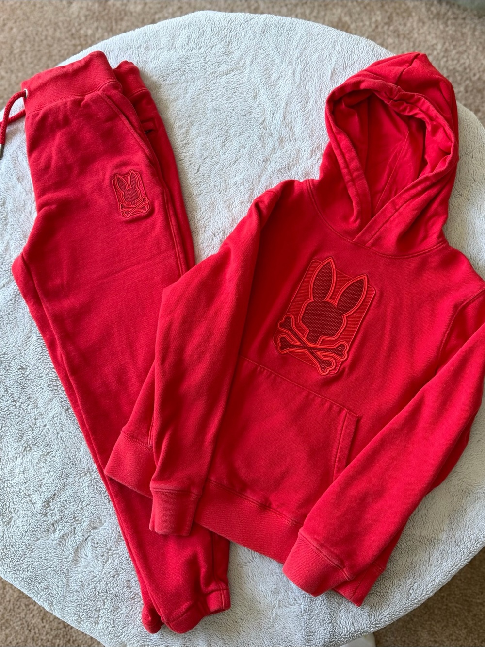 Psycho Bunny Kids Red Hoodie & Sweatpants Matching Set